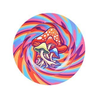 Mushroom Swirl Round Metal Ashtray 