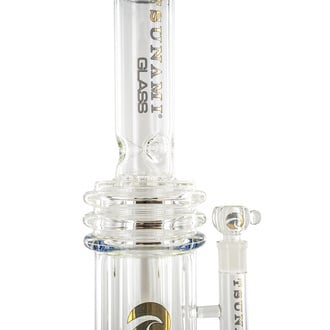 Bong Button Double Honeycomb Perc 16'' (Tsunami Glass)