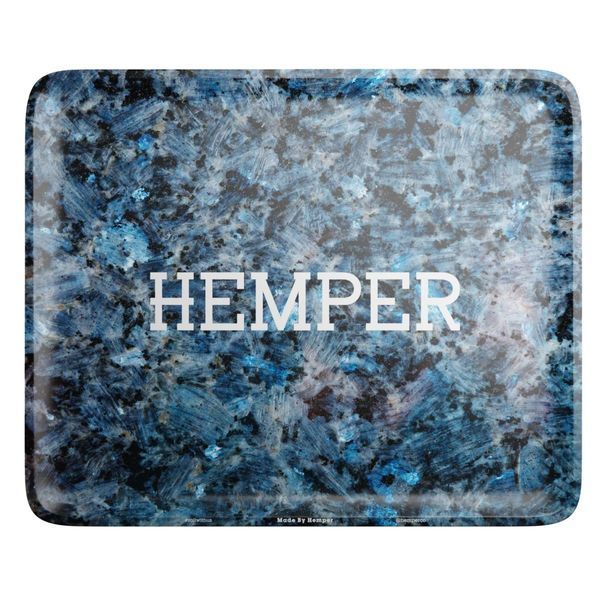 Rolling Tray ''Luxe Marble'' Black/Blue (Hemper)