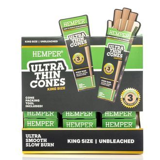 Ultra Thin Brown King Size Cones (Hemper) 3pk