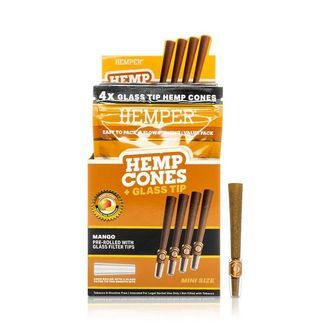 4 conos de cáñamo 1¼ + boquillas de vidrio (Hemper)