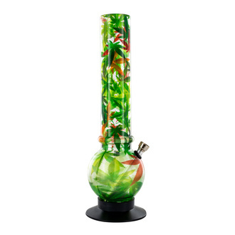 Bong acrílico con hojas