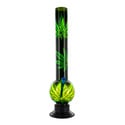 Bong acrílico negro con hojas