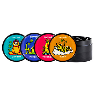 Colección de grinders metálicos Puff Pals (Zamnesia) - 4 partes Ø63mm