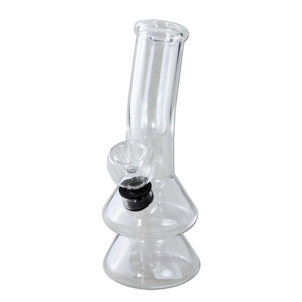 Mini Glass Bong (Black Leaf)