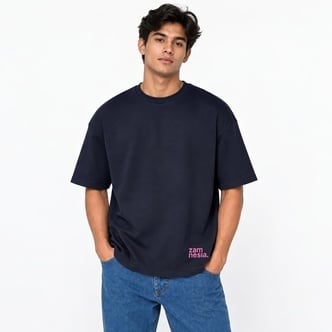T-shirt navy - pink logo Zamnesia