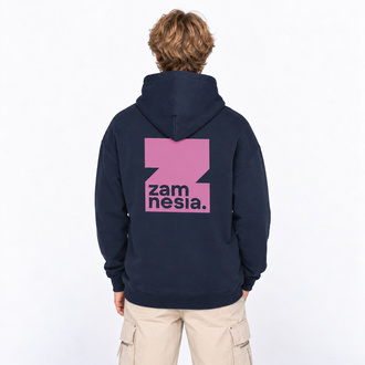 Hoodie navy - pink logo Zamnesia