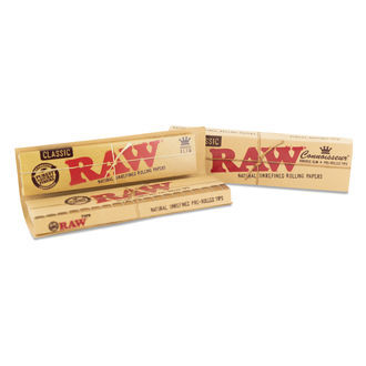 RAW Connoisseur papel de liar King Size + Boquillas pre-liadas