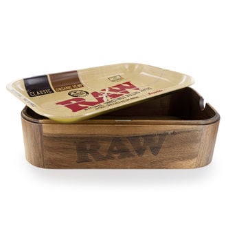 Caja Cache RAW De Madera Con Tapa-Bandeja