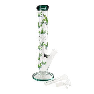 Bong Leaffly para hielo en forma de cilindro (Black Leaf)