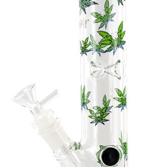 Bong Leaffly para hielo en forma de cilindro (Black Leaf)