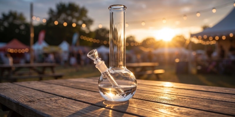 Bong de Cristal Recto con Base Redonda Bong de Cristal Recto con Base Redonda