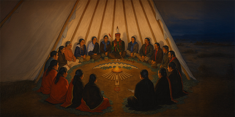 El desarrollo de una ceremonia peyote