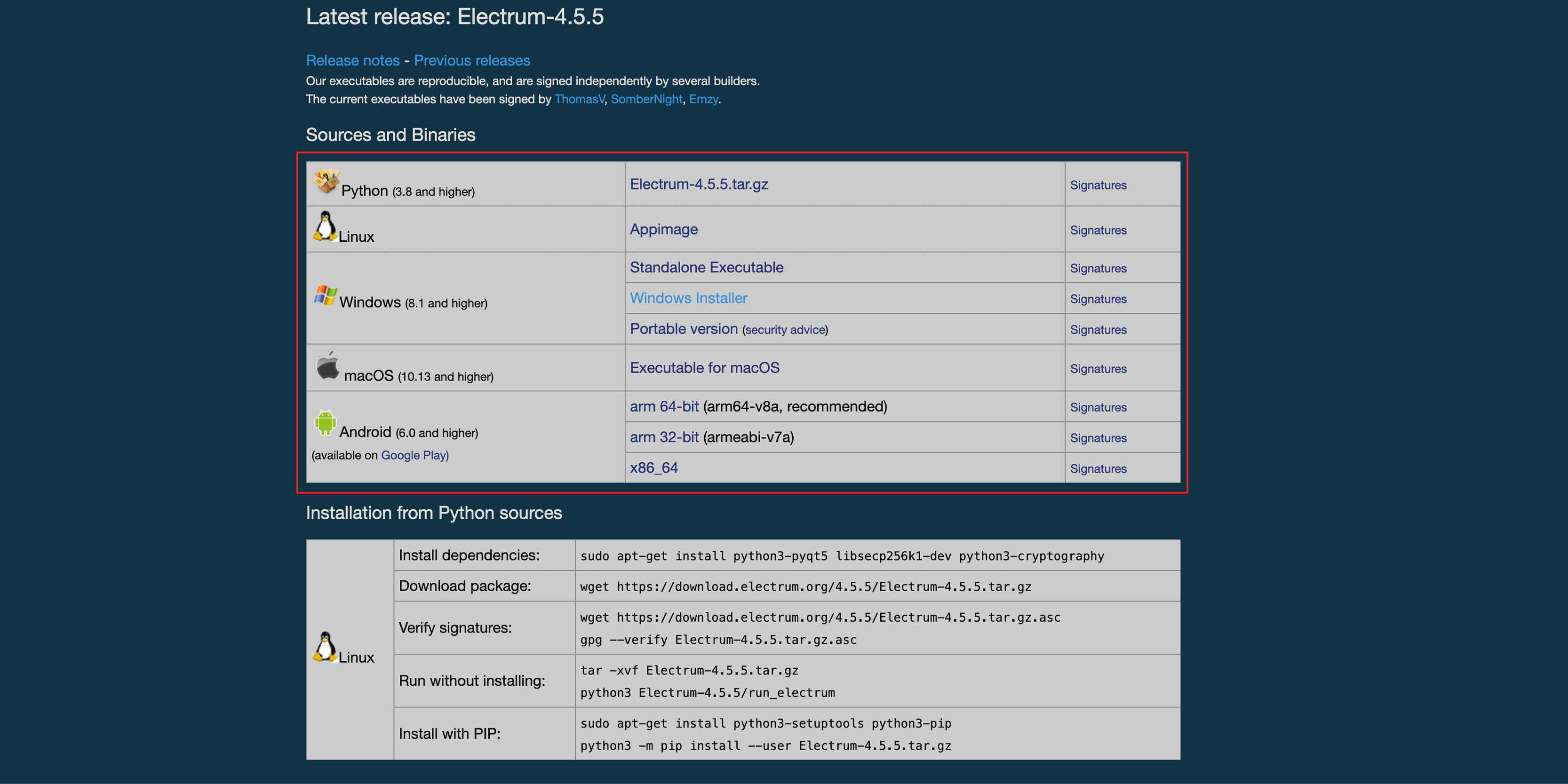 Primero, Ve A https://electrum.org/#download