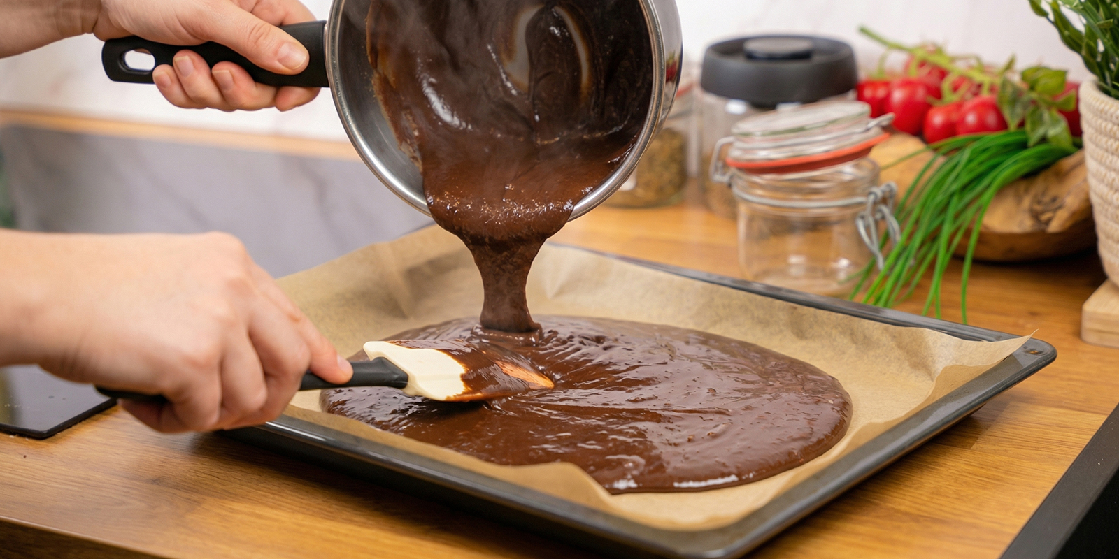 Vierte en la bandeja