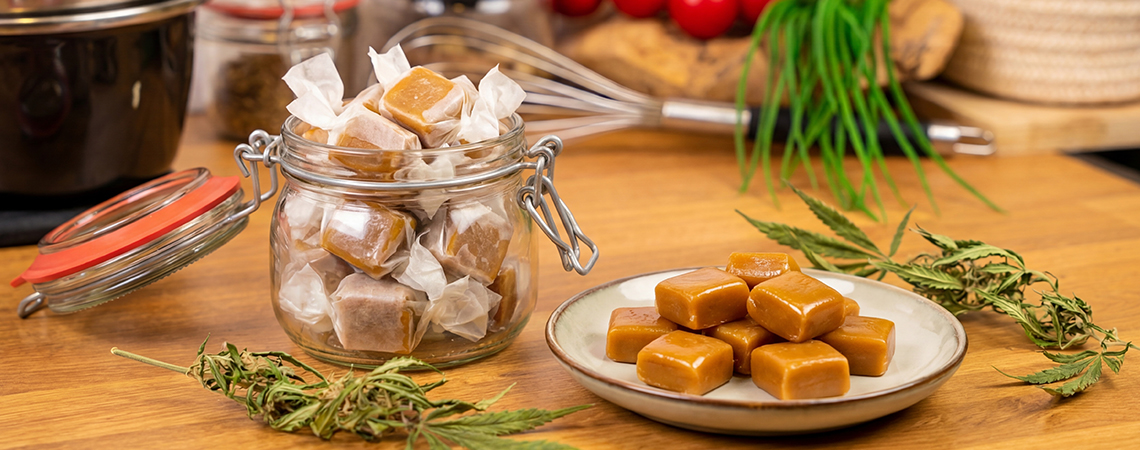 Caramelos de caramelo infusionados con cannabis